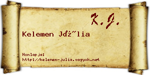 Kelemen Júlia névjegykártya